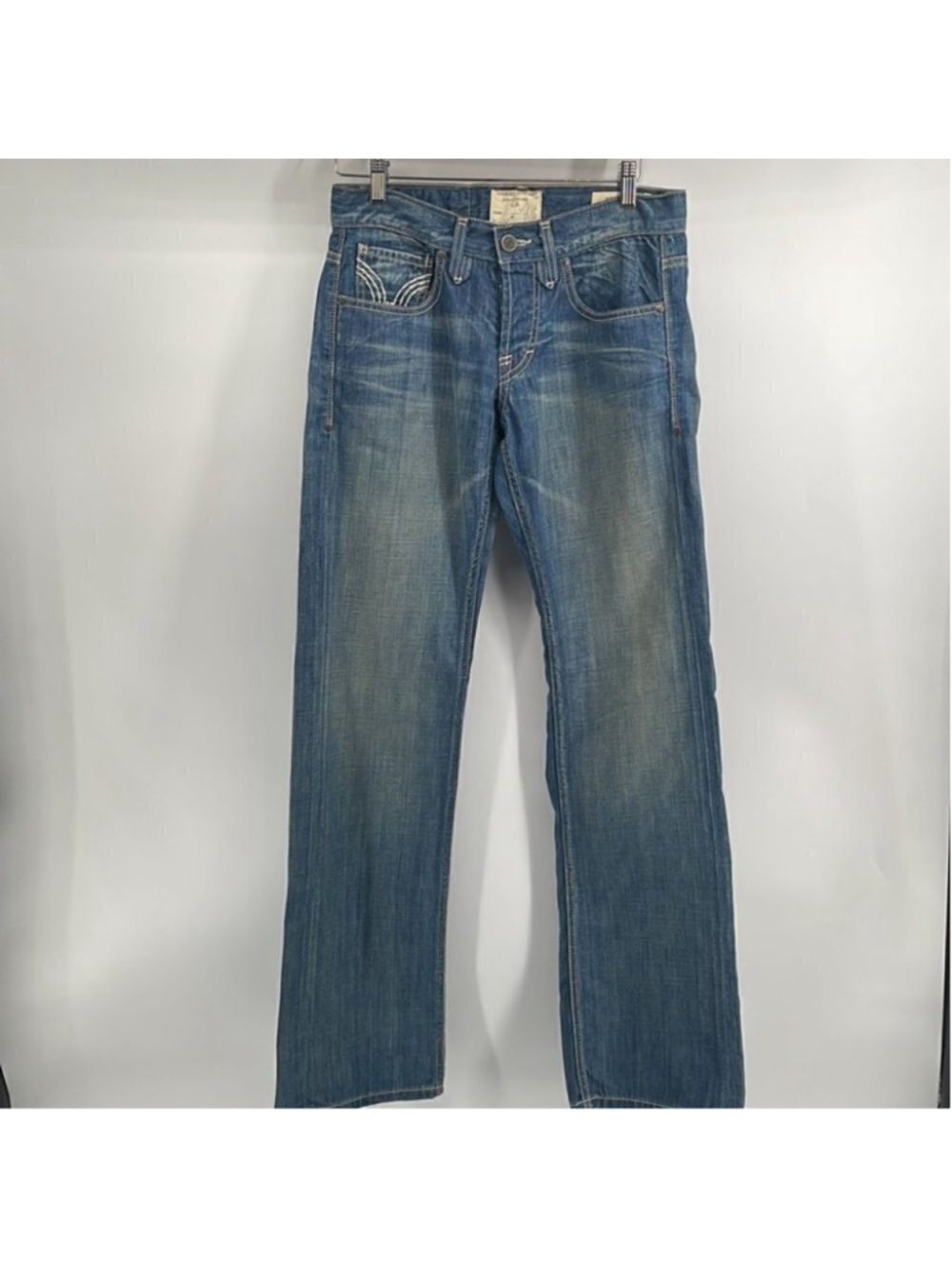Tavernati zeppelin 19 straight leg button fly jeans medium wash denim y2k sz 29